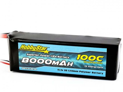HobbyStar 8000mAh 11.1V, 3S 100C LiPo Battery