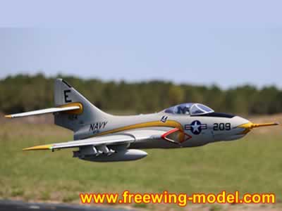 Freewing F9F-8 Cougar Super Scale 80mm EDF PNP Jet with Gyro RC Airplane